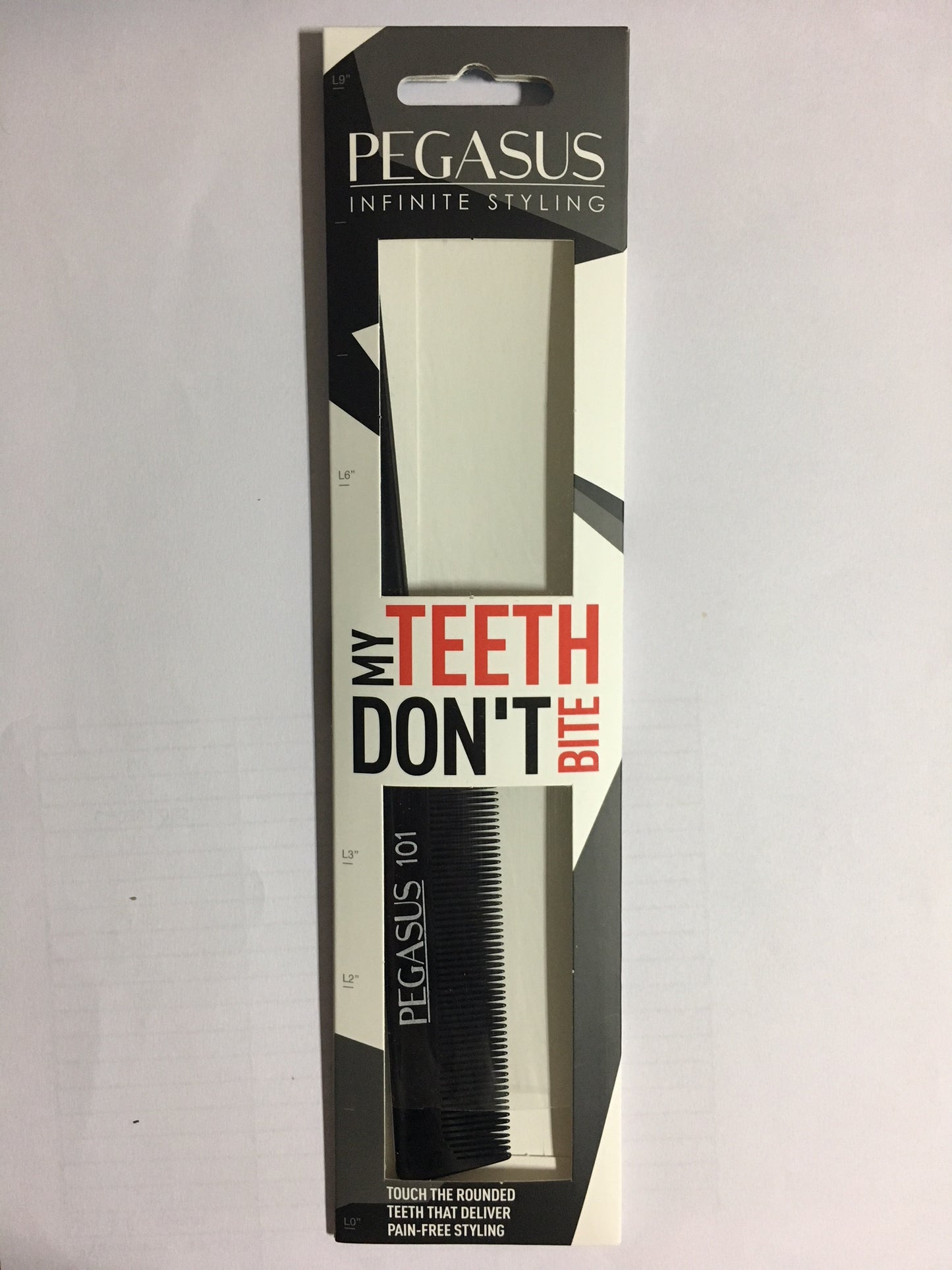 Pegasus 101 Fine Teeth Tail Comb Black