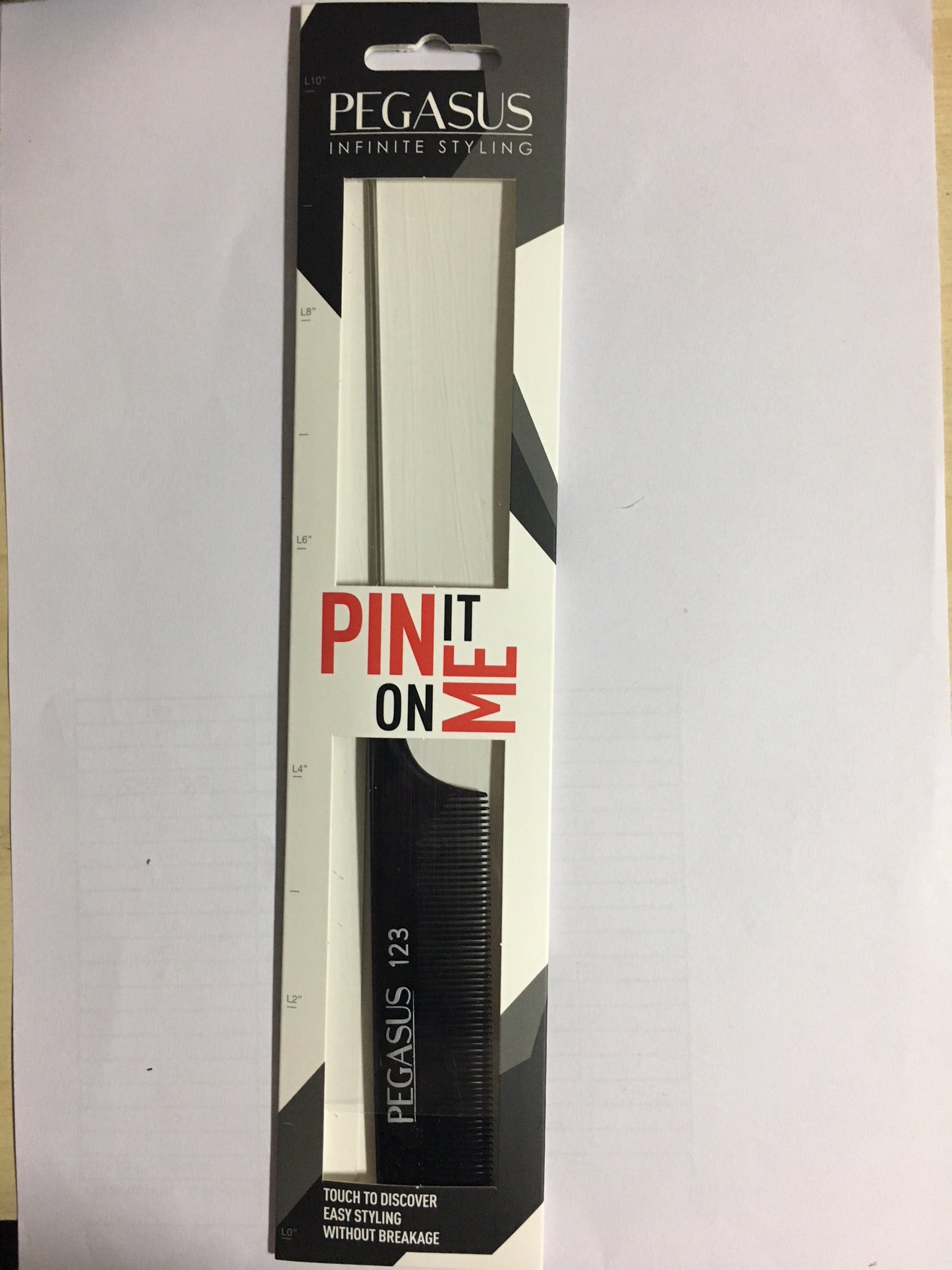 Pegasus 123/7 Extra Long Metal Tail Comb - Black