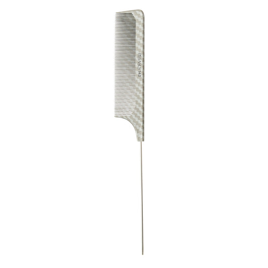 Pegasus 143 Longer Fine Tooth Metal Tail Comb - Carbon Fibre