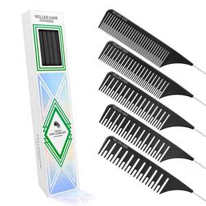 Vellen Weave Tail Comb 5 Set- Perfect for All High Lights - Black