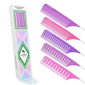 Vellen Weave Tail Comb 5 Set- Perfect for All High Lights - Purple Rose Violet