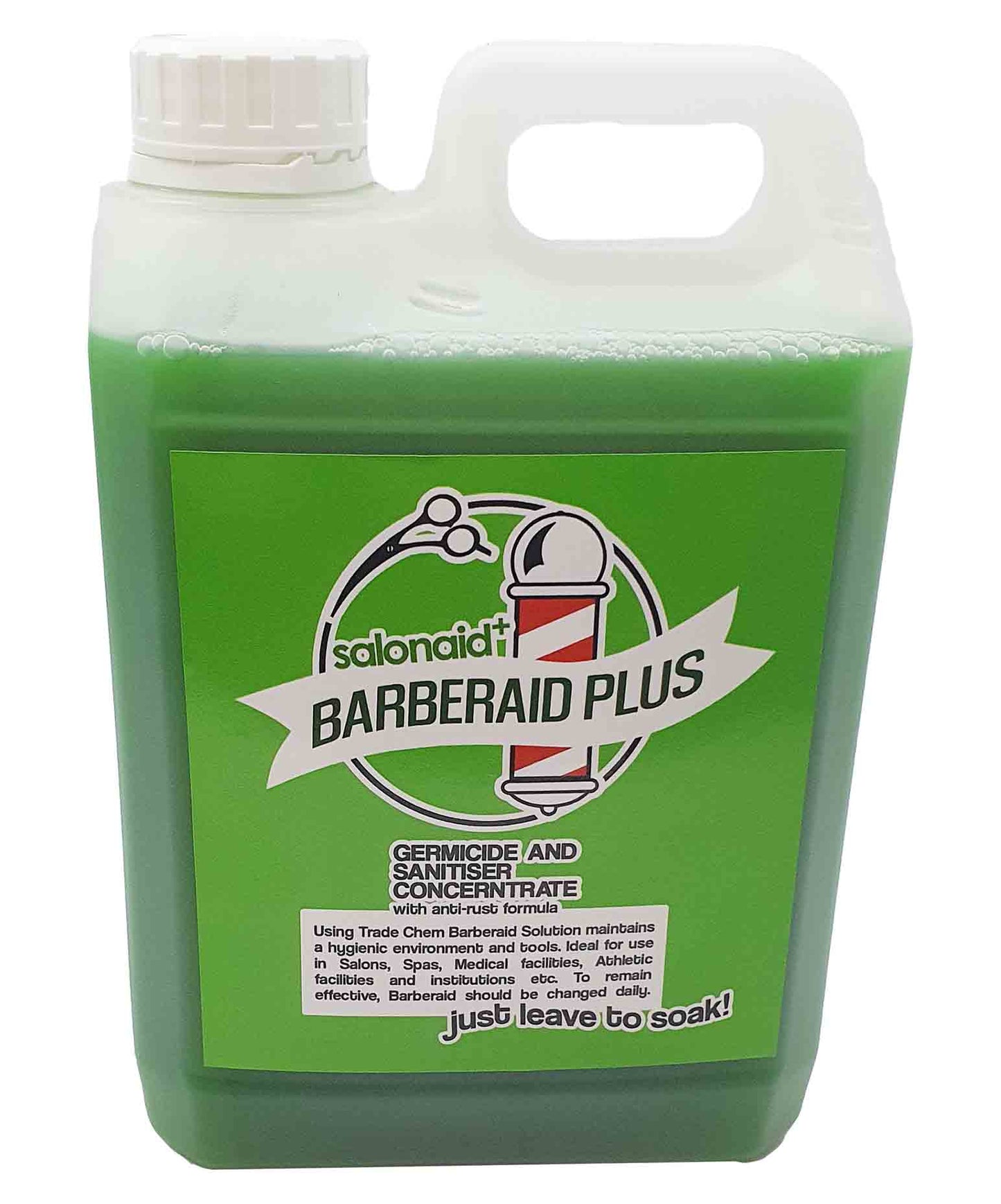 Barberaid PLUS Salon Disinfectant Soak Solution 2000ml Jerry