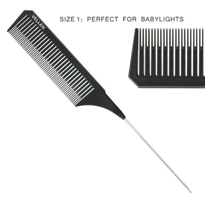 Vellen Weave Tail Comb 3 Set- Perfect for All High Lights - Black