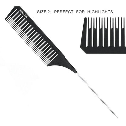 Vellen Weave Tail Comb 3 Set- Perfect for All High Lights - Black