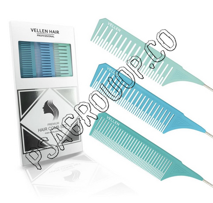 Vellen Weave Tail Comb 3 Set- Perfect for All High Lights - Green Mint Blue