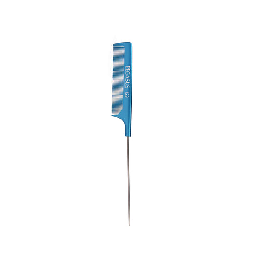 Pegasus 123/7 Extra Long Metal Tail Comb - Metallic Blue