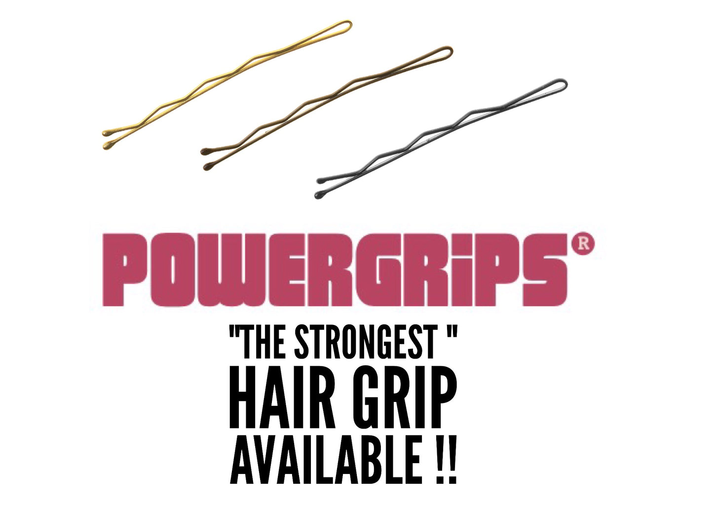 Powergrips 2" Black Waved Hair Grips - 72 Pack