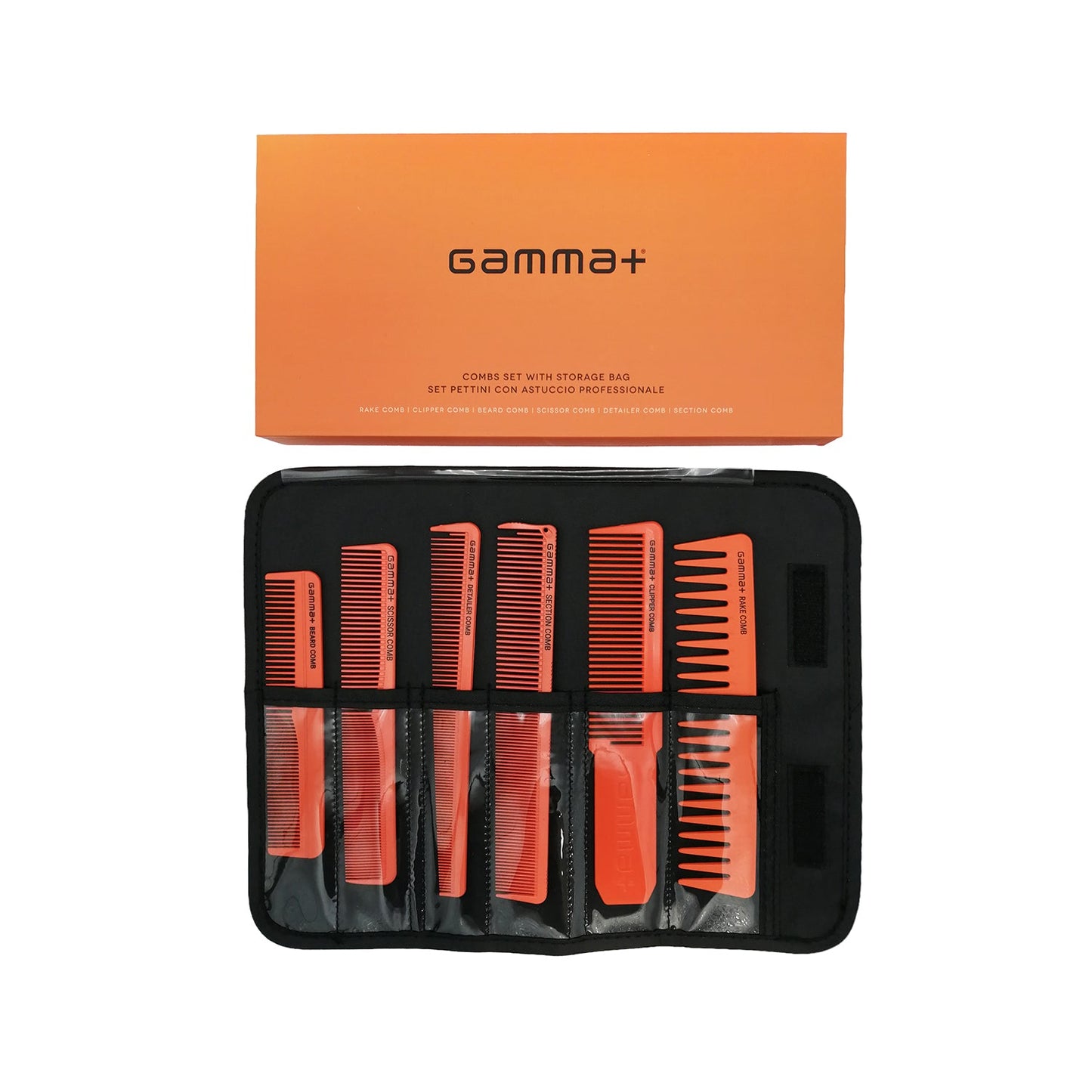 NEW Gamma+ 6pcs Comb Set with Storage Case - Available in 3 Colours