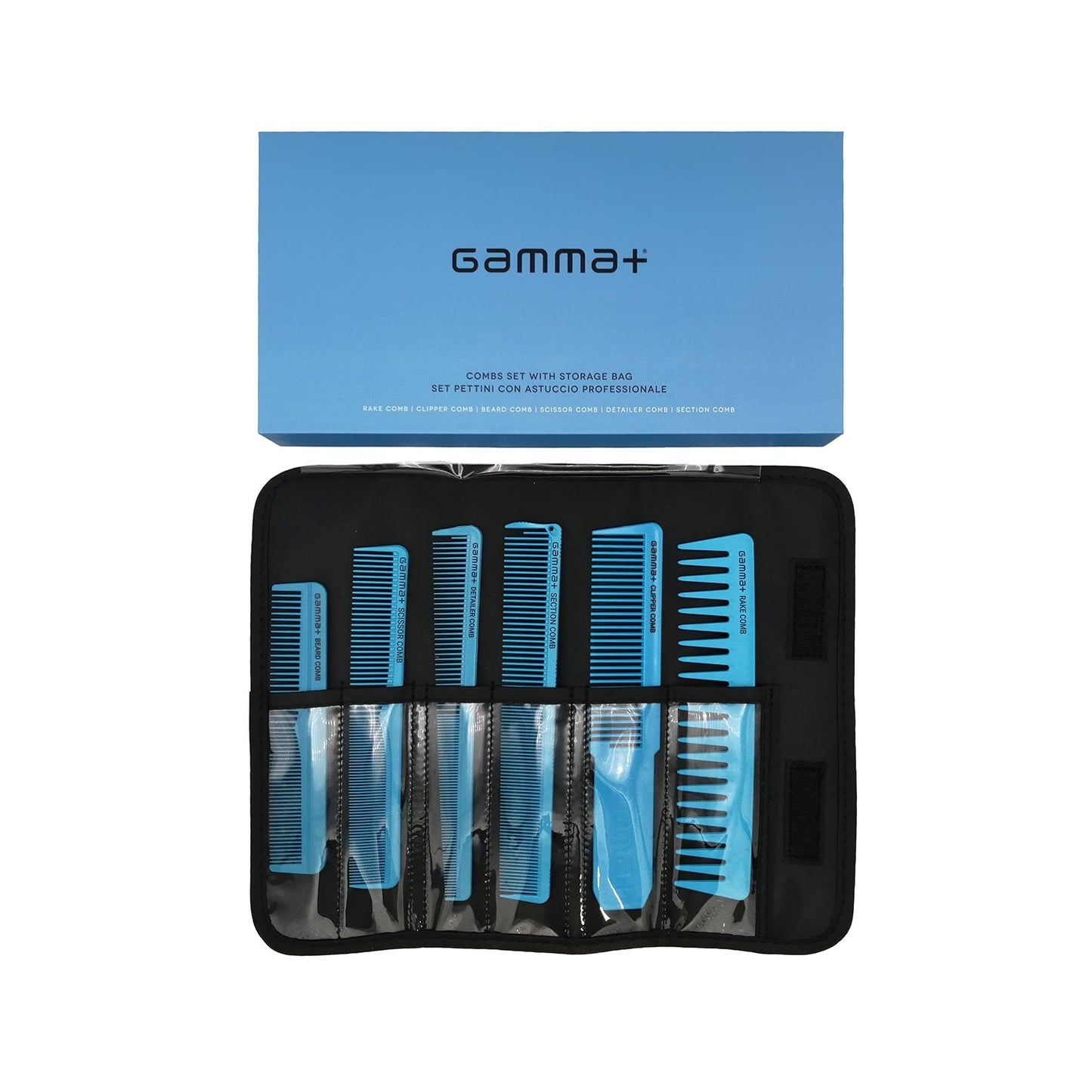 NEW Gamma+ 6pcs Comb Set with Storage Case - Available in 3 Colours