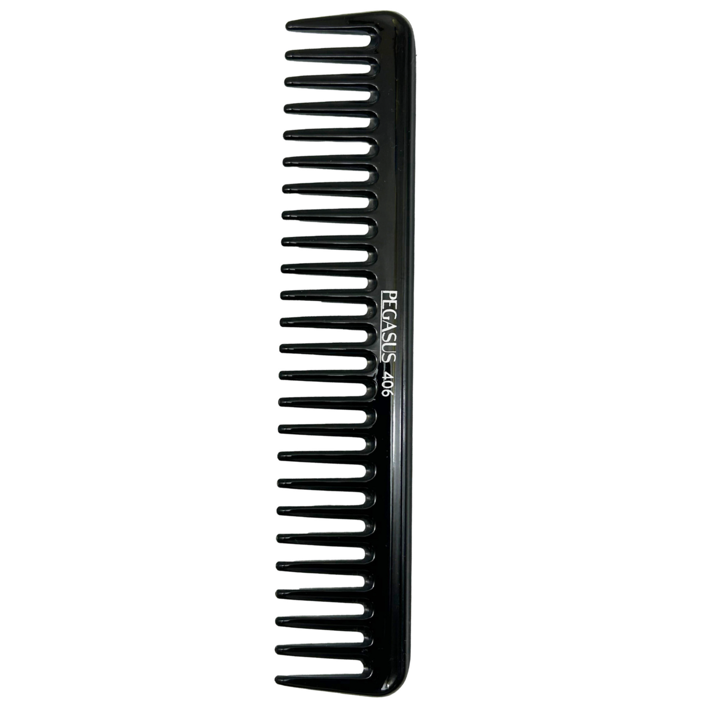 Pegasus 406 Hard Rubber Spaced Teeth Penetrating Comb - Black