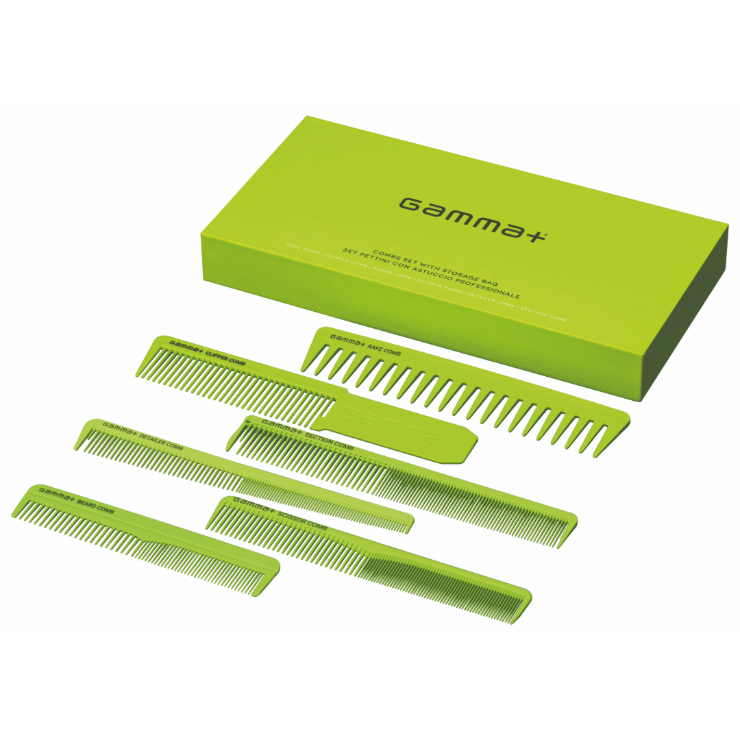 NEW Gamma+ 6pcs Comb Set with Storage Case - Available in 3 Colours