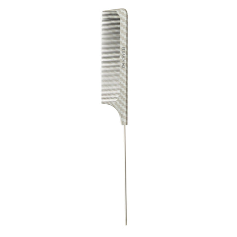 *Pegasus 143 Longer Fine Tooth Metal Tail Comb - Carbon Fibre