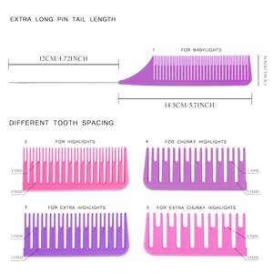 *Vellen Weave Tail Comb 2 Set- Perfect for All High Lights - Purple Rose Violet