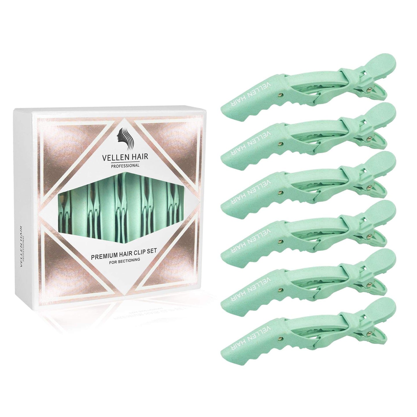 Vellen Alligator Clips - 6 Pack Mint Green