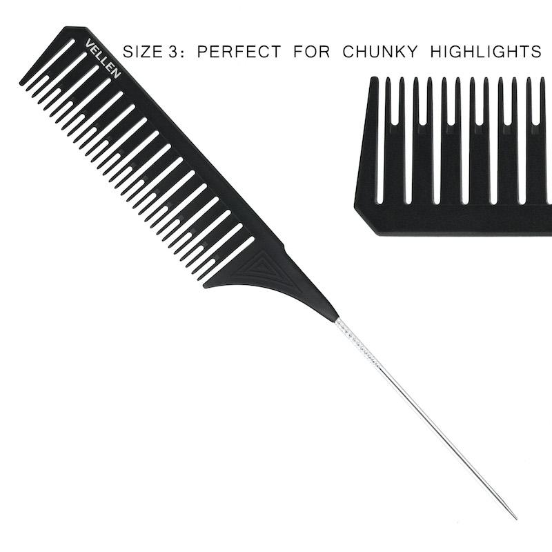 *Vellen Weave Tail Comb 3 Set- Perfect for All High Lights - Black