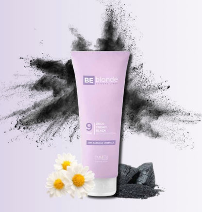 Be Blonde Extreme Light Deco Bleaching Cream Black with Charcoal 300g
