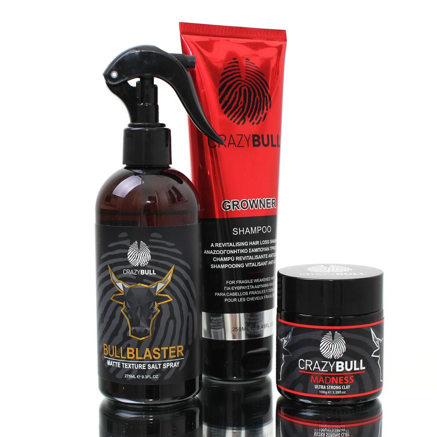 Crazy Bull Spray, Style & Growner Repair Shampoo Combo