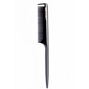 Pegasus 126 Fine Teeth Tail Comb with Sectioning Hook - Black